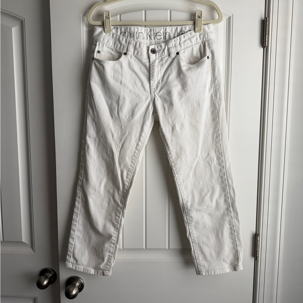 Calvin Klein White Cropped Jeans